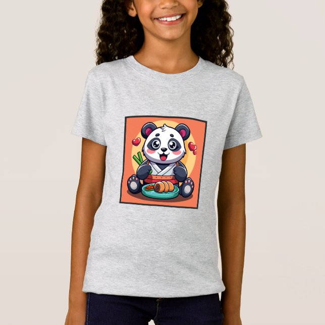 Camiseta Panda comiendo muy lindo (Anverso)
