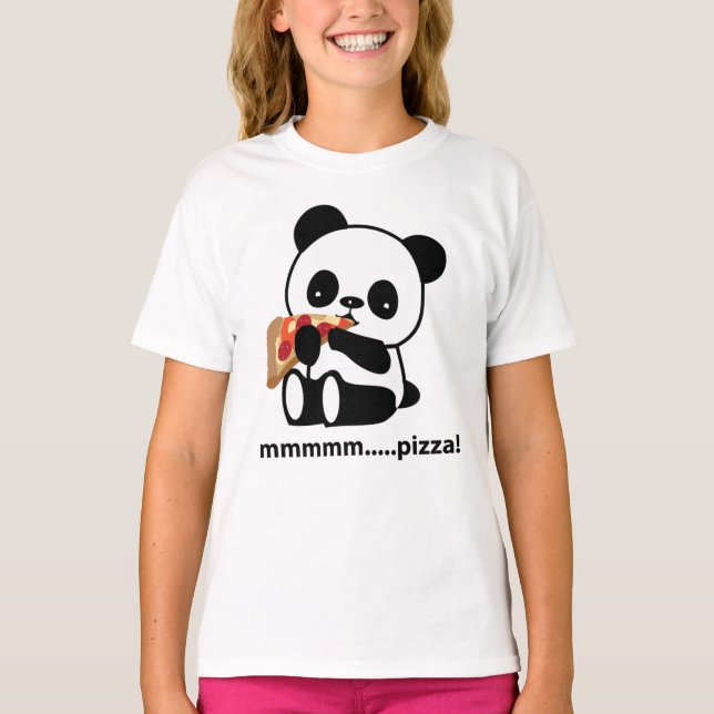 Camiseta PANDA COMIENDO PIZZA - lindo (Anverso)