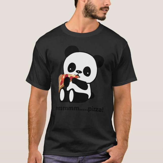 Camiseta PANDA COMIENDO PIZZA - lindo (Anverso)