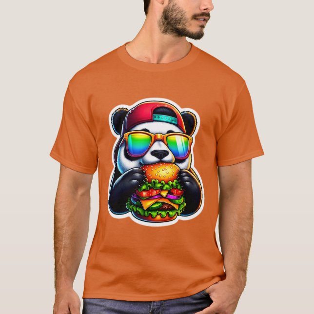 CAMISETA PANDA COMIENDO QUESO 5 (Anverso)
