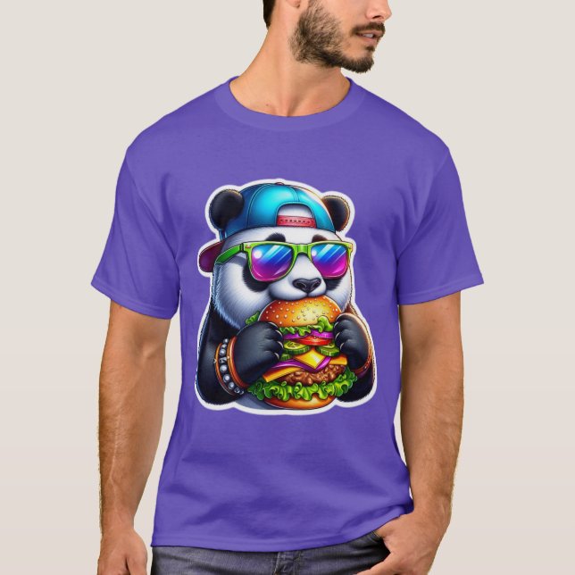 CAMISETA PANDA COMIENDO QUESO BURGER (Anverso)