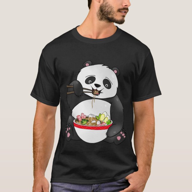 Camiseta panda comiendo ramen (Anverso)