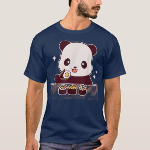 Camiseta Panda Comiendo Sushi Cute Panda Amantes Del Oso