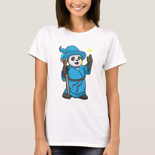 Camiseta Panda como asistente con varita mágica (Anverso)