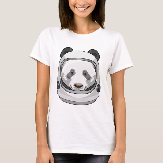 Camiseta Panda como astronauta con casco (Anverso)