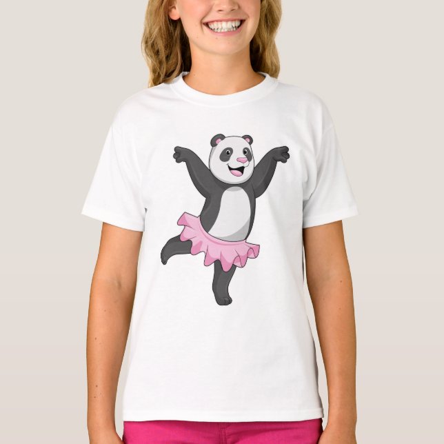 Camiseta Panda como Ballerina en el ballet (Anverso)