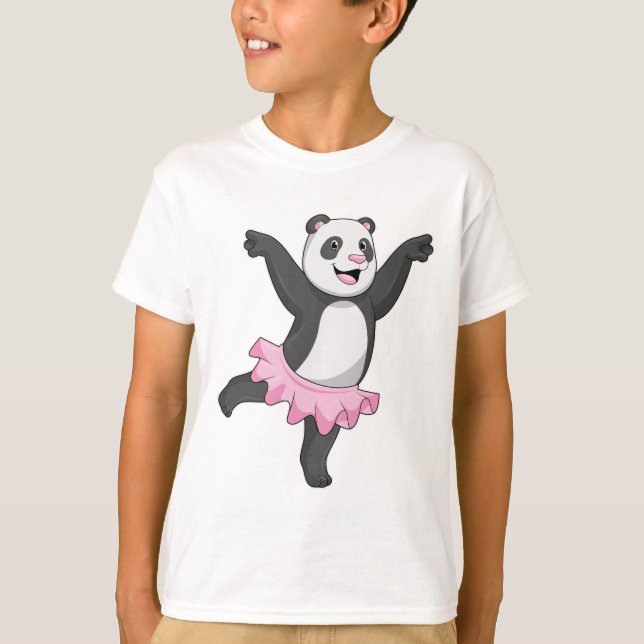 Camiseta Panda como Ballerina en el ballet (Anverso)