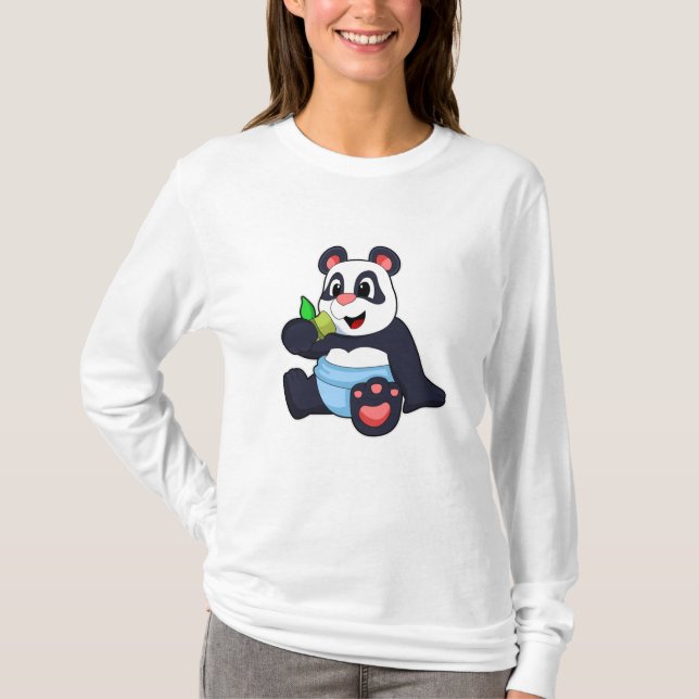 Camiseta Panda como bebé con bambú (Anverso)
