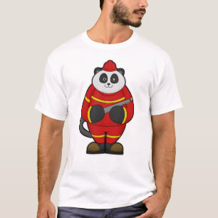 Camiseta Panda como bombero con manguera