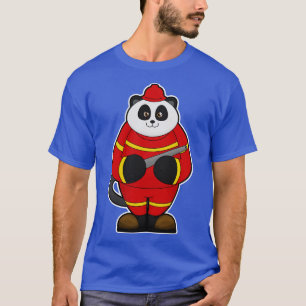 Camiseta Panda como bombero con manguera