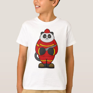 Camiseta Panda como bombero con manguera