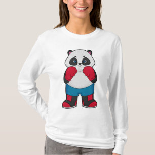Camiseta Panda como boxeador con guantes de boxeo