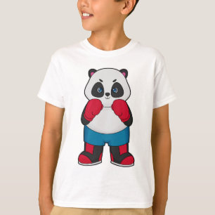 Camiseta Panda como boxeador con guantes de boxeo