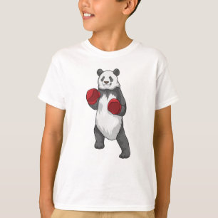 Camiseta Panda como boxeador con guantes de boxeo