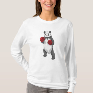 Camiseta Panda como boxeador con guantes de boxeo