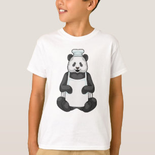 Camiseta Panda como chef y gorra de cocina