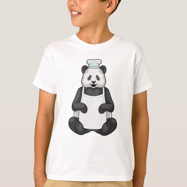 Camiseta Panda como chef y gorra de cocina (Anverso)