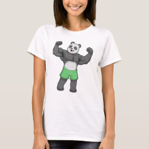 Camiseta Panda como constructora de cuerpos en Bodybuilding