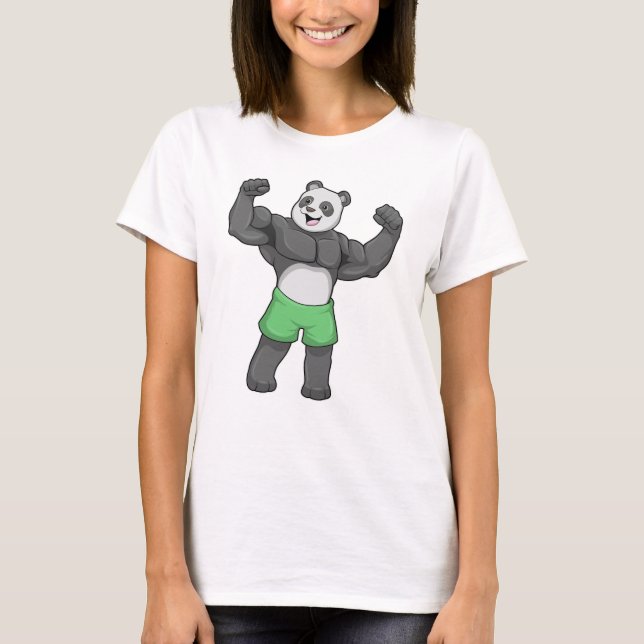 Camiseta Panda como constructora de cuerpos en Bodybuilding (Anverso)