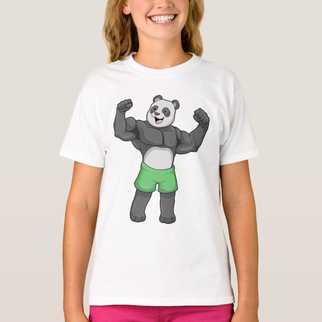 Camiseta Panda como constructora de cuerpos en Bodybuilding (Anverso)