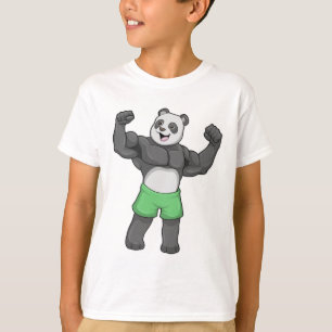 Camiseta Panda como constructora de cuerpos en Bodybuilding