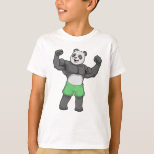 Camiseta Panda como constructora de cuerpos en Bodybuilding