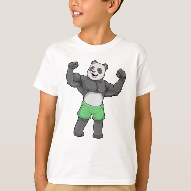 Camiseta Panda como constructora de cuerpos en Bodybuilding (Anverso)