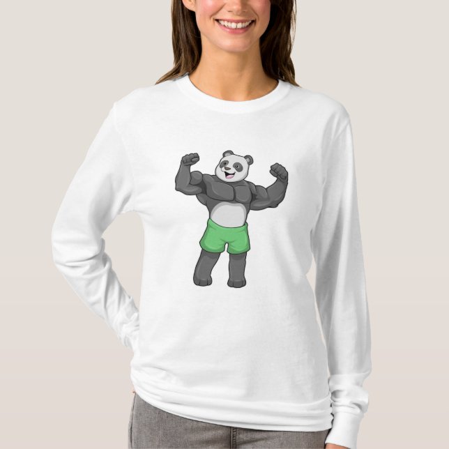 Camiseta Panda como constructora de cuerpos en Bodybuilding (Anverso)