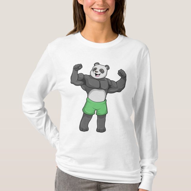 Camiseta Panda como constructora de cuerpos en Bodybuilding (Anverso)