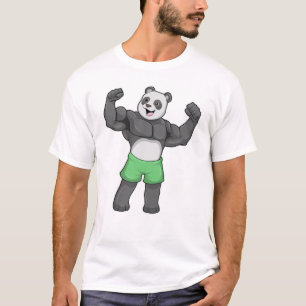 Camiseta Panda como constructora de cuerpos en Bodybuilding