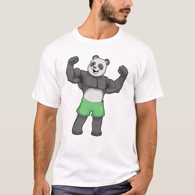 Camiseta Panda como constructora de cuerpos en Bodybuilding (Anverso)
