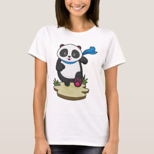 Camiseta Panda como corredor con bufanda