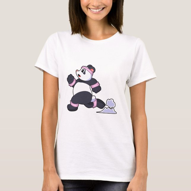 Camiseta Panda como corredor en carrera (Anverso)