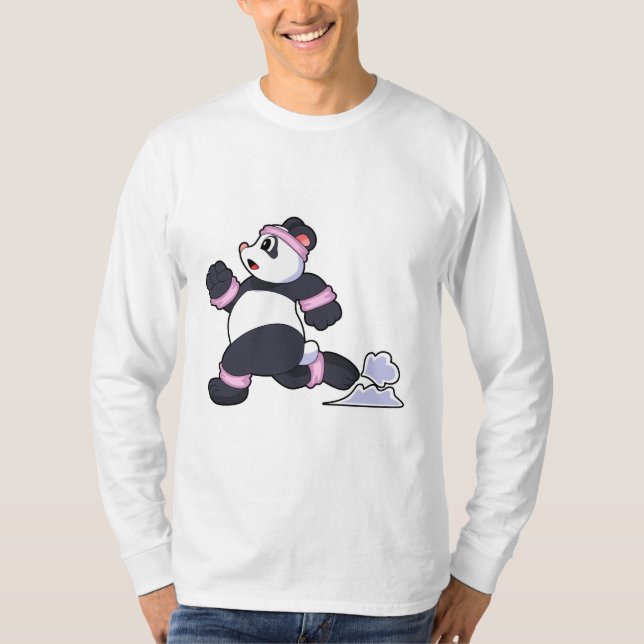Camiseta Panda como corredor en carrera (Anverso)
