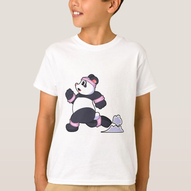 Camiseta Panda como corredor en carrera (Anverso)
