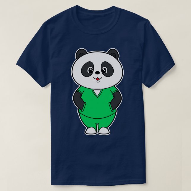 Camiseta Panda como enfermera con Smock (Diseño del anverso)