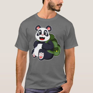 Camiseta Panda como excursionista con mochila