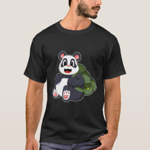 Camiseta Panda como excursionista con mochila