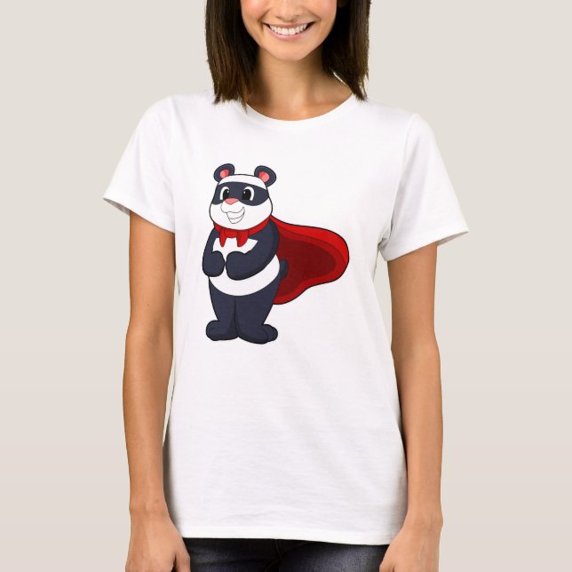 Camiseta Panda como héroe con máscara y Cabo (Anverso)