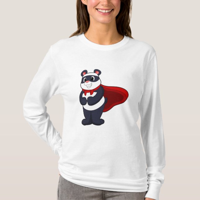 Camiseta Panda como héroe con máscara y Cabo (Anverso)