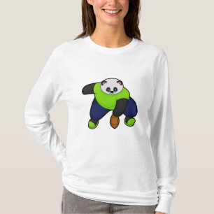 Camiseta Panda como jugador de fútbol con fútbol