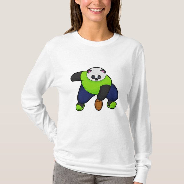 Camiseta Panda como jugador de fútbol con fútbol (Anverso)