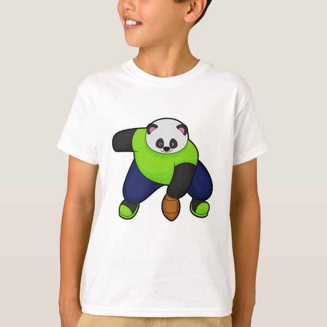 Camiseta Panda como jugador de fútbol con fútbol (Anverso)