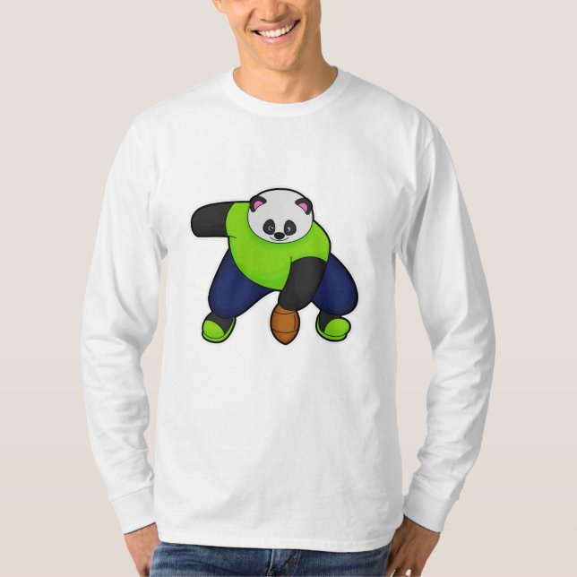 Camiseta Panda como jugador de fútbol con fútbol (Anverso)