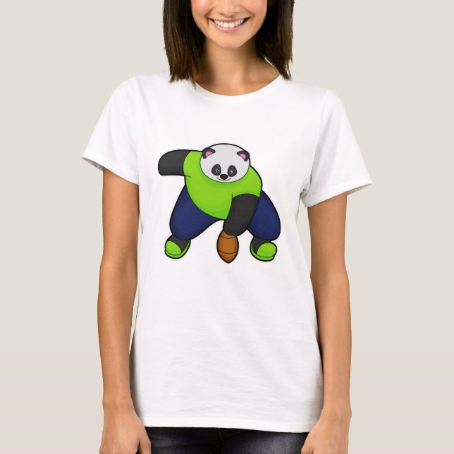 Camiseta Panda como jugador de fútbol con fútbol (Anverso)