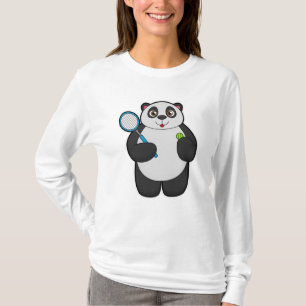 Camiseta Panda como jugador de tenis con raqueta de tenis