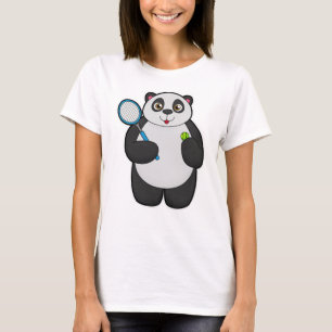 Camiseta Panda como jugador de tenis con raqueta de tenis