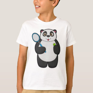 Camiseta Panda como jugador de tenis con raqueta de tenis
