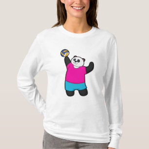 Camiseta Panda como jugador de voleibol con voleibol