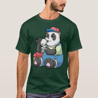 Camiseta Panda como mecánico con funda de herramientas